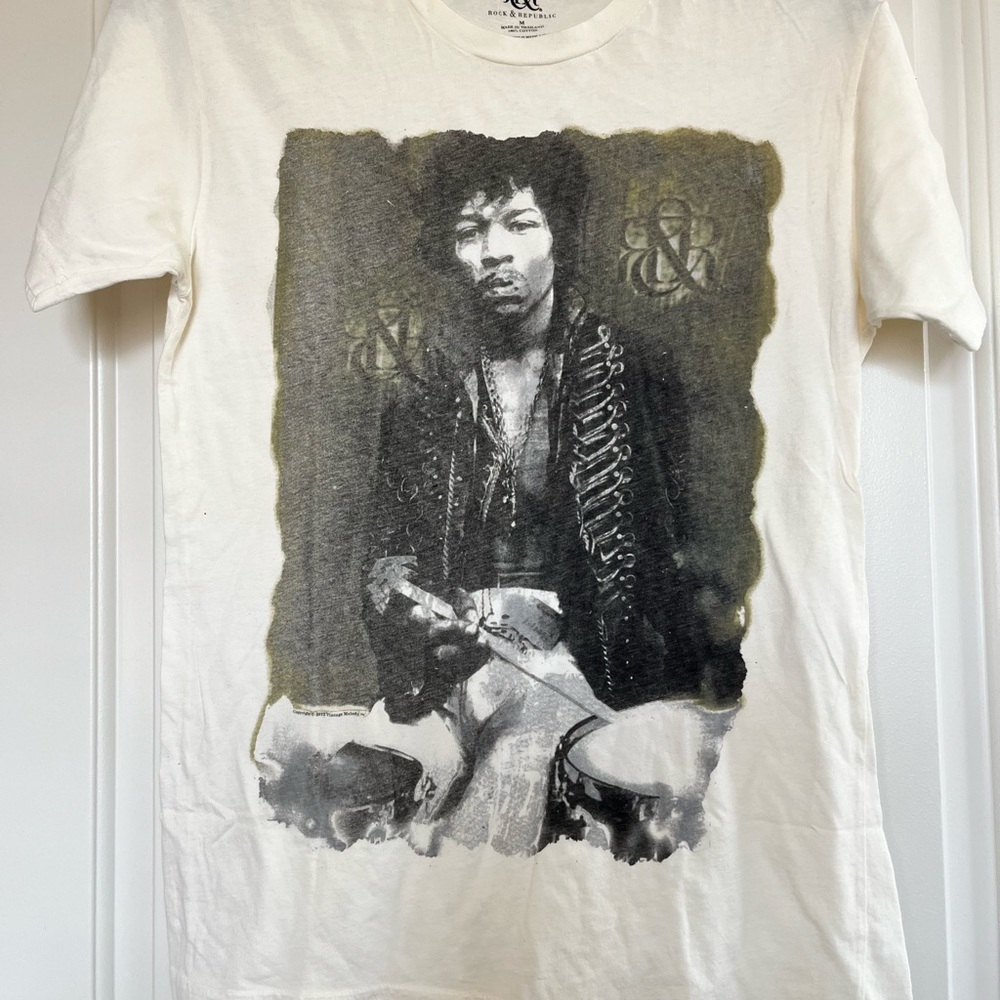 Jimi Hendrix Rock & Republic White Graphic Short Sleeve Tee
